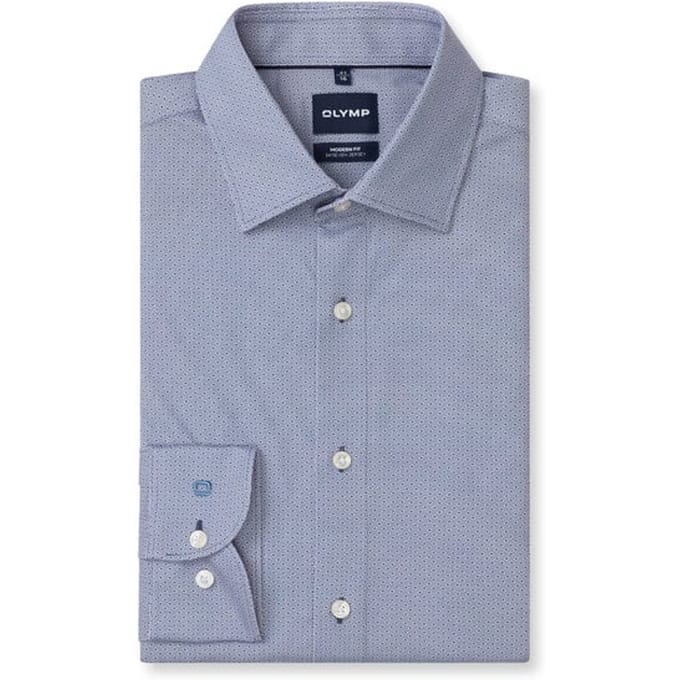 OLYMP Luxor 24/Seven Overhemd, Modern Fit, New Kent, Marineblauw