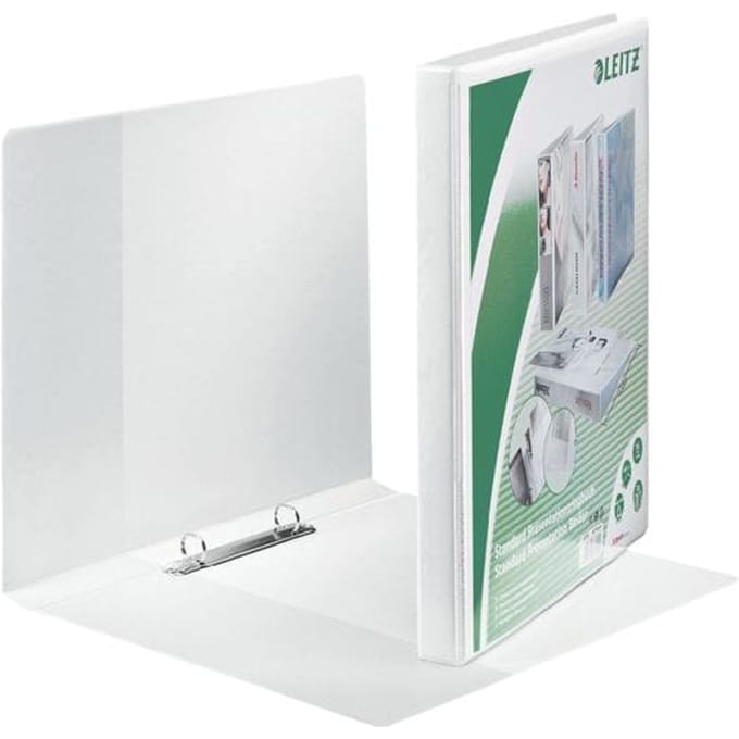 LEITZ presentatie-ringband, A4 extra breed, wit, rug 30 mm, 2-rings mechaniek