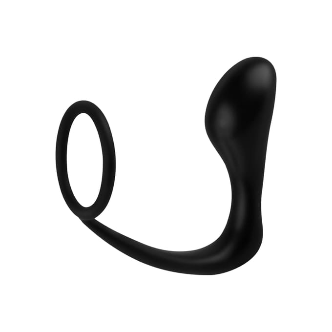 Anal Fantasy AssGasm Cockring en Buttplug - Zwart