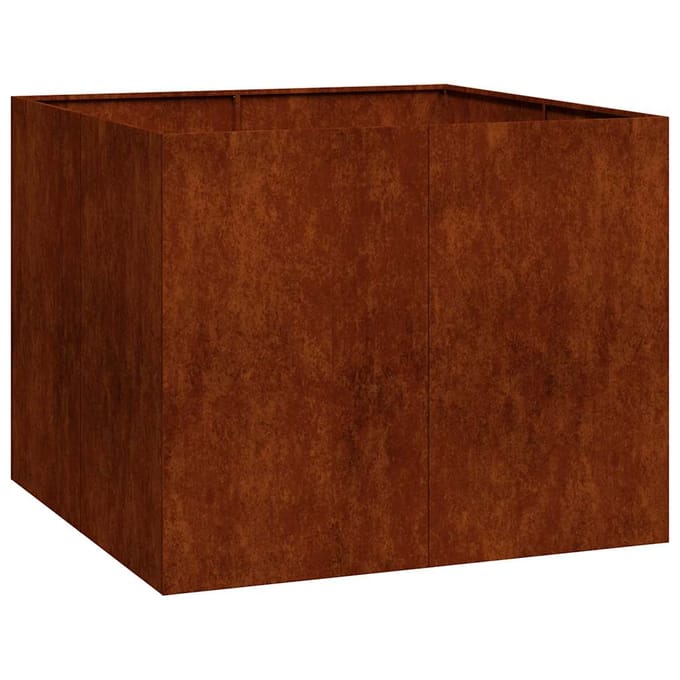 vidaXL - Plantenbak - roestig - 100x100x80 - cm - weervast - staal