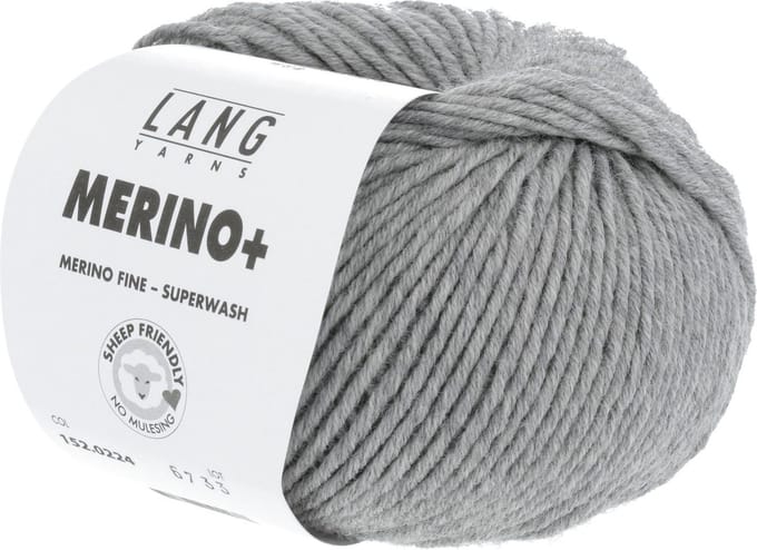 Lang Yarns Merino Plus - 224 grijs mix - Merinowol Garen