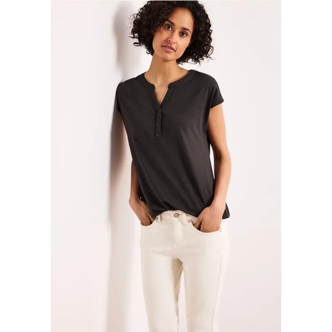 Shirt met losse schouders en gespleten hals