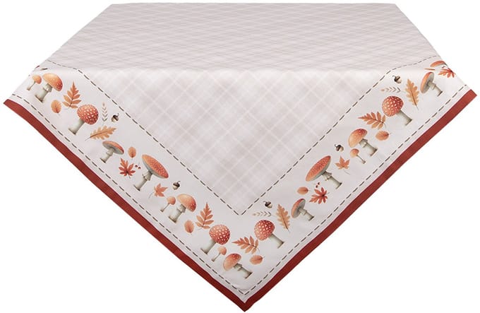 Clayre & Eef Tafelkleed 100x100 cm Beige Katoen