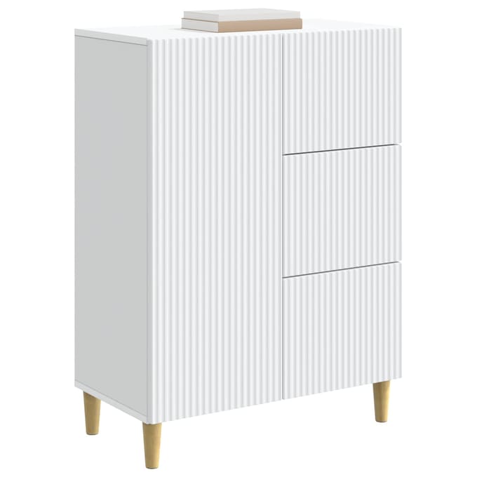 vidaXL - Dressoir - Wit - 66 - x - 34,5 - x - 90 - cm - Bewerkt - hout