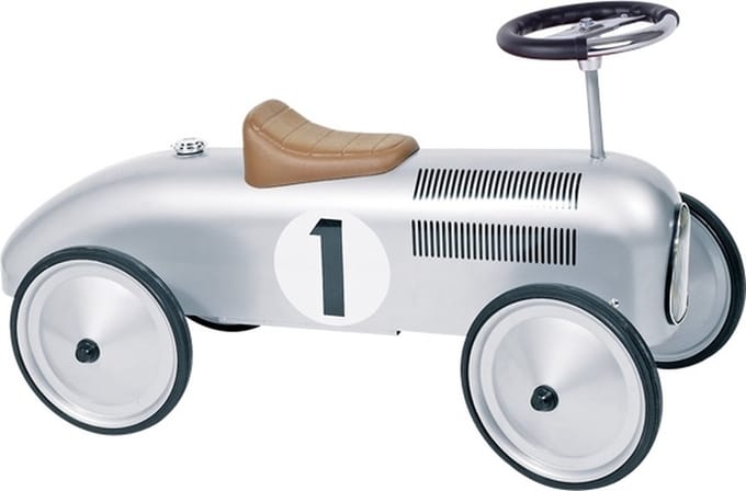 GOKI Loopauto - Nummer 1 Zilver - 73,5X35X40Cm - Metaal En Kunststof - 1 Jaar