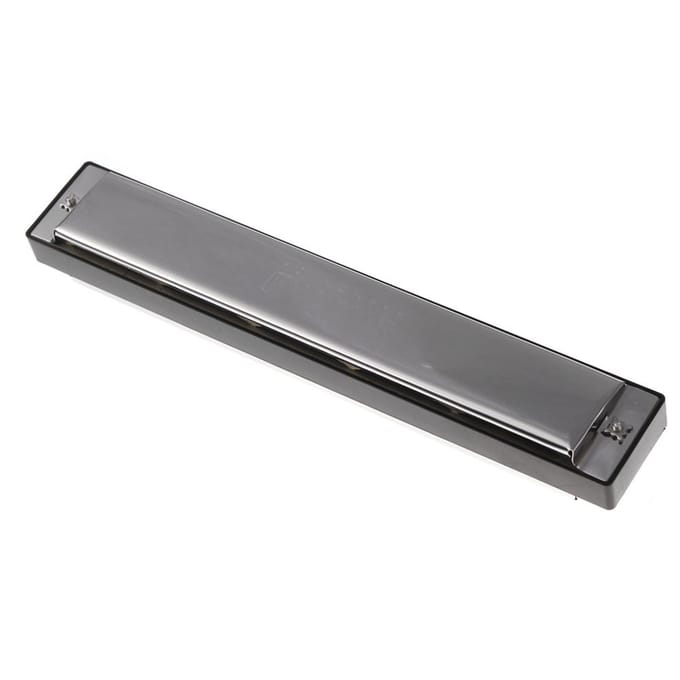 Zwaan Tremolo Harmonica Mondharmonica 24 Dubbele Gaten met 48 Tongen Toets C Vrije Tong Blaasinstrument met Koffer Zilver gray