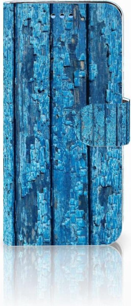 Samsung Galaxy S9 Book Style Case Wood Blue