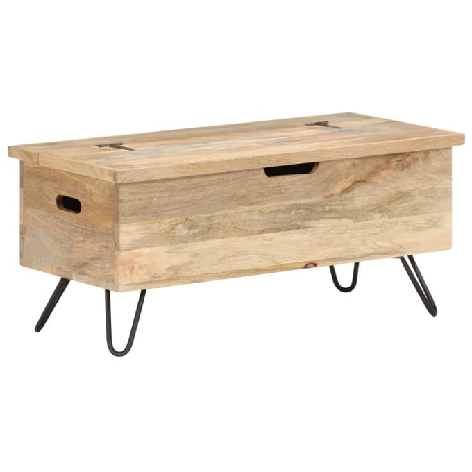 vidaXL - Opbergkist - 90x40x45 - cm - massief - mangohout