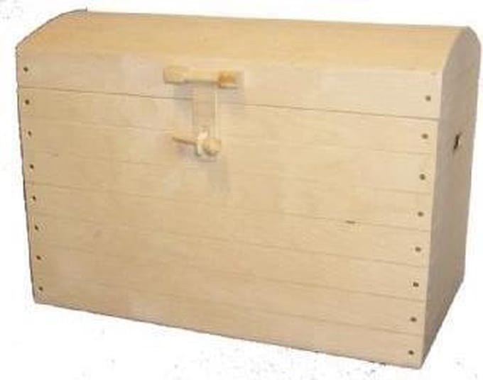 Houten Opbergkist / Schatkist met bolle deksel (36cm)
