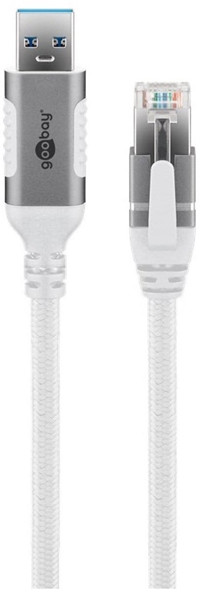 Goobay Ethernetkabel USB-A 3.0 naar RJ45, 3 m, sluit router, modem of netwerkswitch aan op de USB-A poort van een laptop, tablet of smartphone