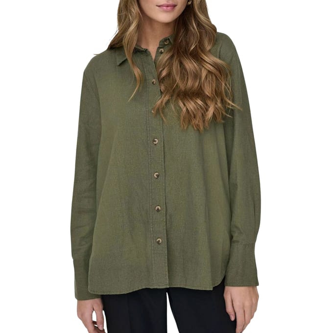 JDY Say L/S Linen Loose Overhemd Dames - Maat M