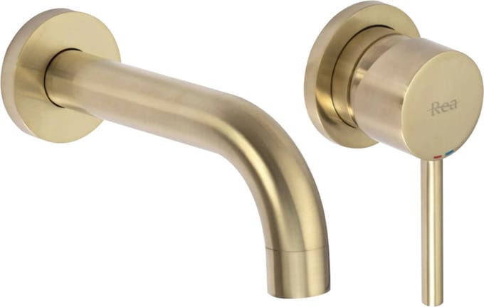 Rea Lungo Gold Brush + Box - Inbouw Wastafelkraan - Goud