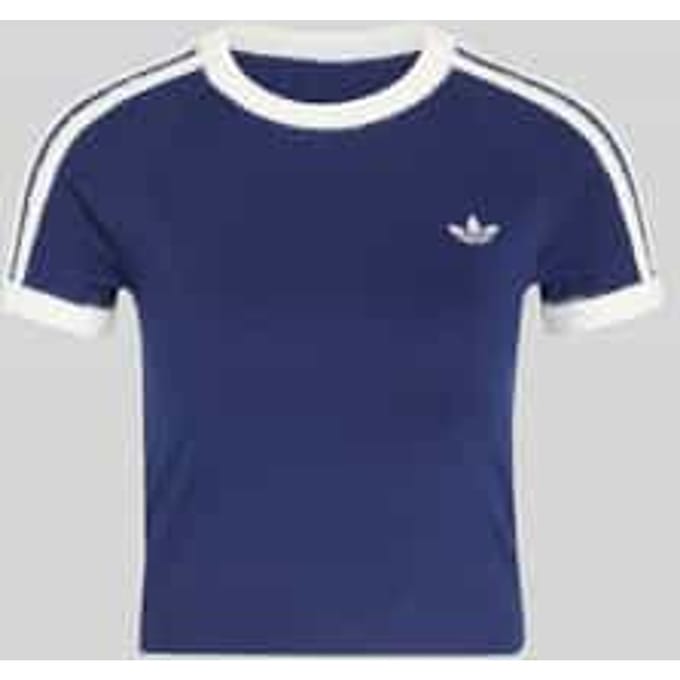 Slim fit t-shirt van viscosemix met gestikt logo