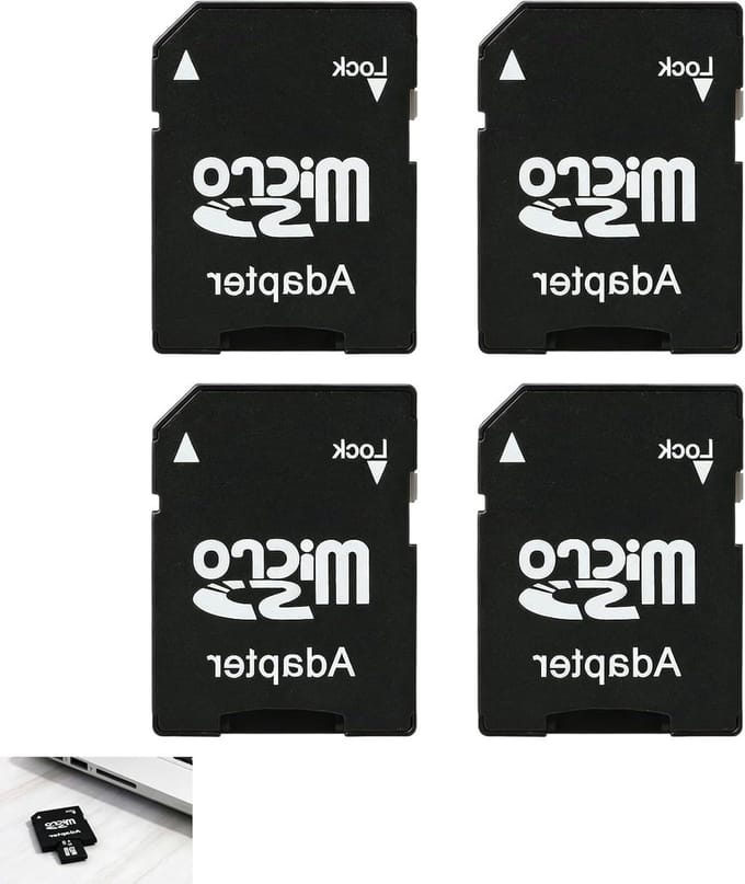Micro SD Adapters - TF naar SD - Gegevens Overzetten - Schrijfbeveiliging - 4 Stuks - Zwart