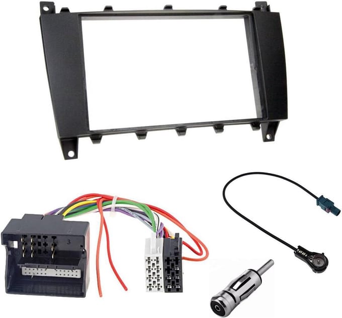 Dubbel DIN Inbouwframe Radioadapter Set voor Mercedes C-Klasse W203 S203 CLC