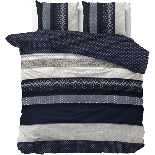 Sleeptime Elisabeth - Dekbedovertrek - Eenpersoons - 140x200/220 + 1 kussensloop 60x70 - Donker Blauw