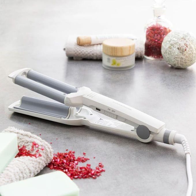 Stijltang - InnovaGoods - Keramisch model - 55 W - Temperatuur 200 °C - 360° draaibaar snoer wit