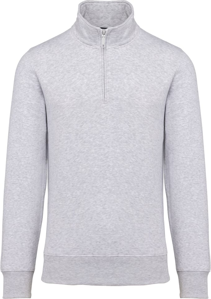 Kariban Sweater met ritshals K487 - Ash Heather - S