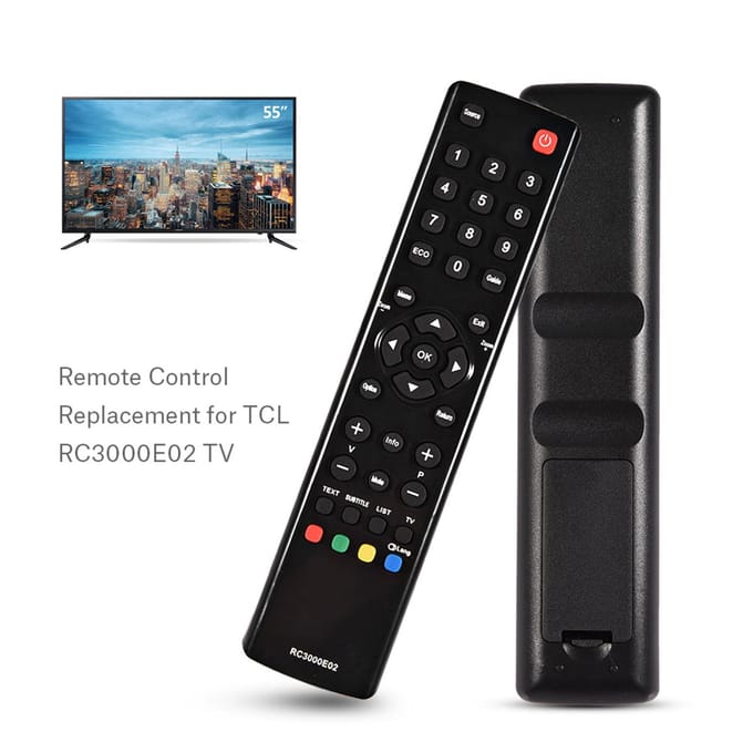 Télécommande de remplacement noire pour téléviseur TCL RC3000E02 black