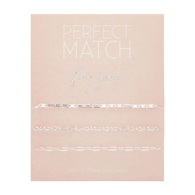 Armbanden set - Perfect Match - Dames - Zilverkleurig - Stainless steel