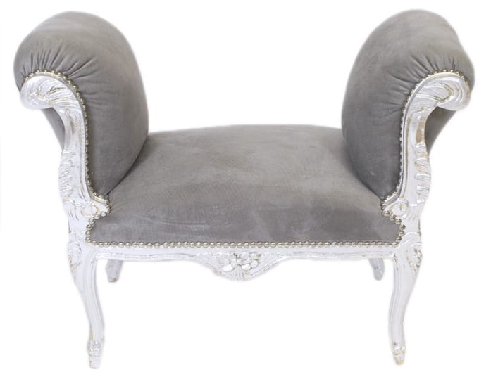 Hocker Cleopatra Zilver Grijs