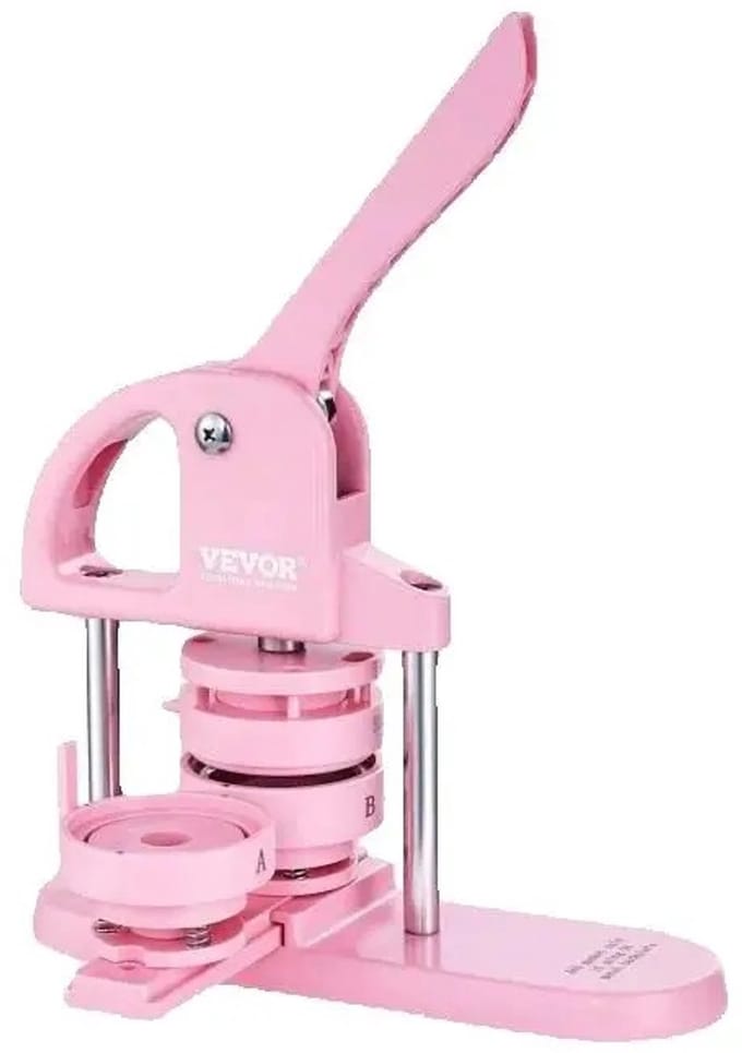Allero Button Maker - Buttons Maken - Badge Pagineermachine - Button Maker - 3-in-1 - Pinmachine - Incl. Accessoires - Roze