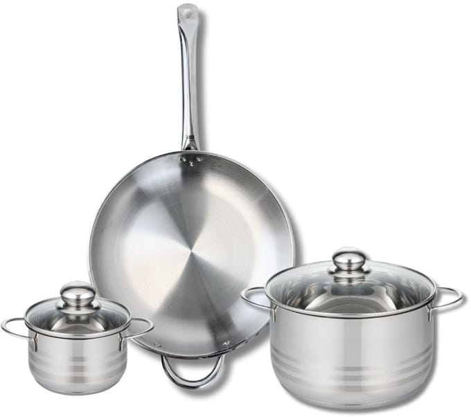 Set van 1 Koekenpan 32 cm en 2 kookpotten 14 en 24 cm Elo Profi Brillant