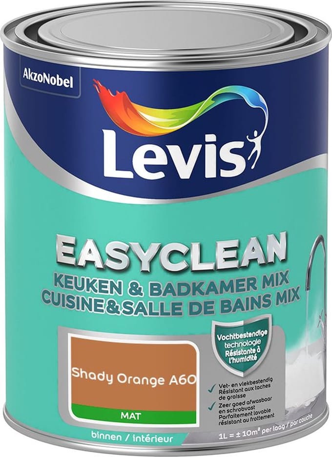 Levis - Easyclean Keuken & Badkamer Mix - Shady Orange A60 - Mengverf - 1 L