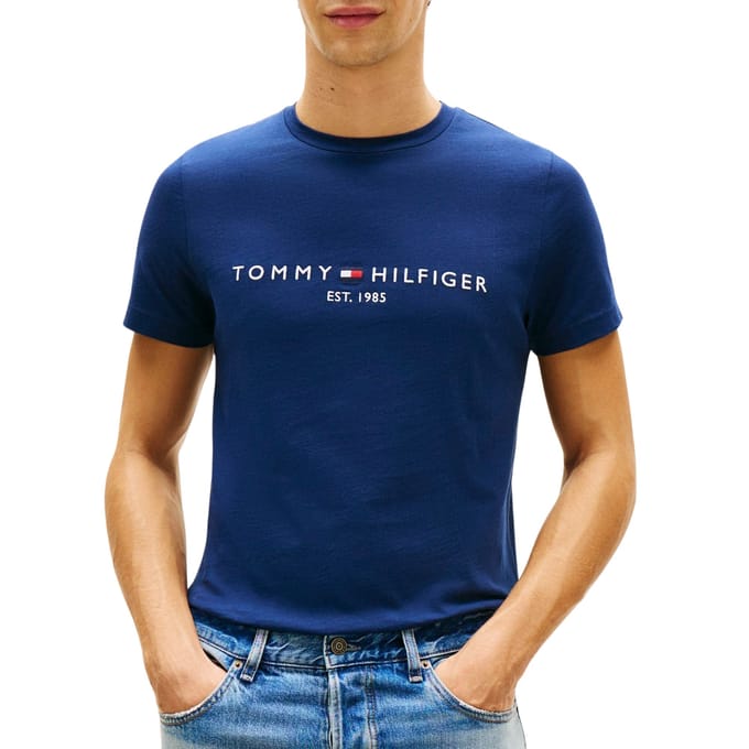 Tommy Hilfiger Tommy Logo Tee Carbon Navy Taglia: S | Magliette basic Outlet | Uomo | Blu