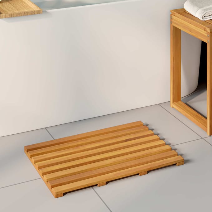 vidaXL - Badmat - 2 - st - Naturel - 56 - x - 37 - cm - Massief - Acacia - Hout