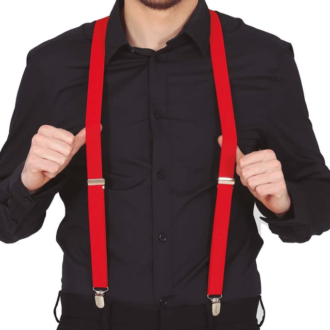 Fiestas Guirca Carnaval verkleed bretels - rood - volwassenen - verkleed accessoires