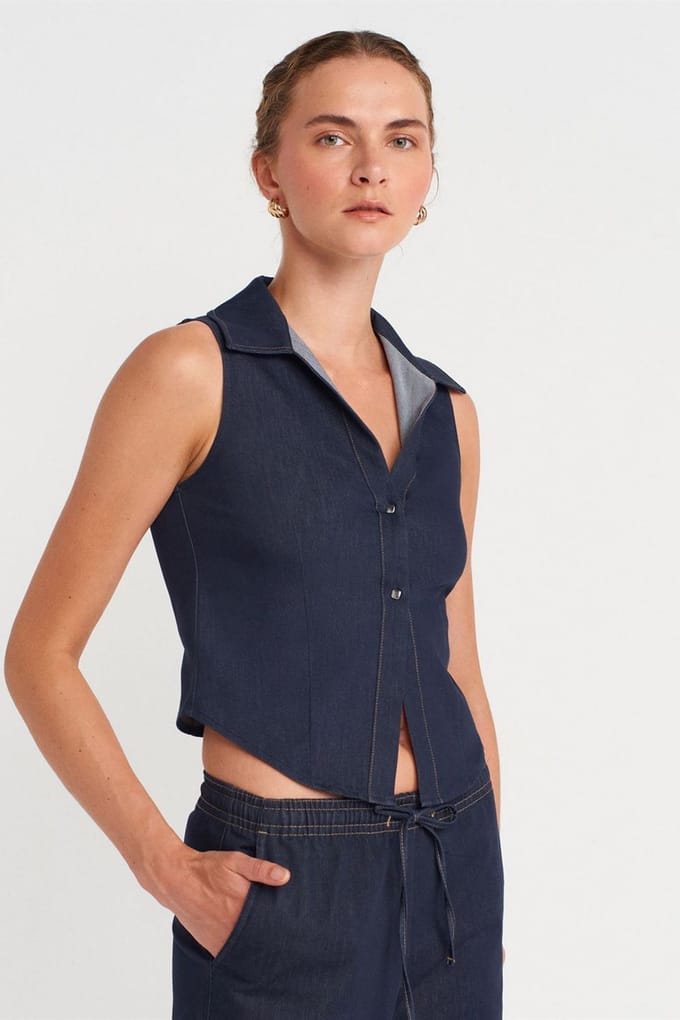 Aangesloten Mouwloze Crop Top