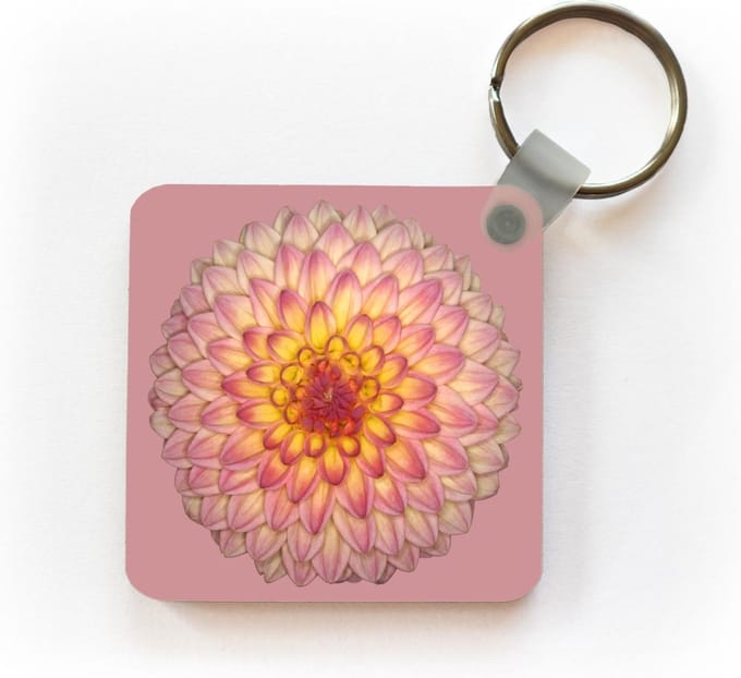 Sleutelhanger - Uitdeelcadeautjes - Dahlia 'wootton phoebe - Plastic