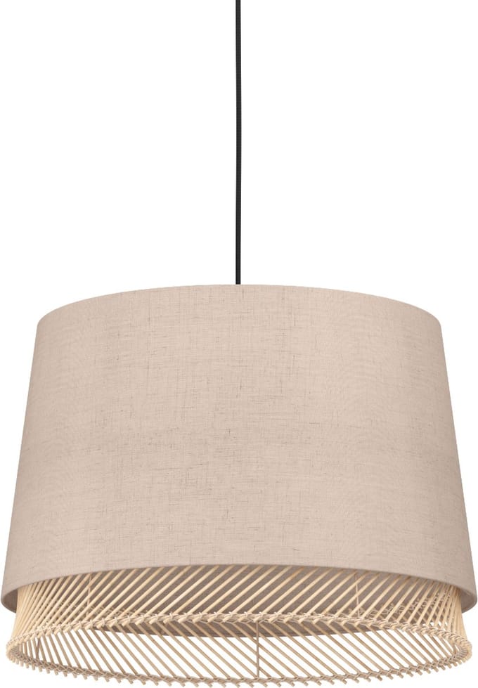 EGLO Tabley Hanglamp - E27 - Ø 38 cm - Natuur|Bruin|Zwart - Textiel
