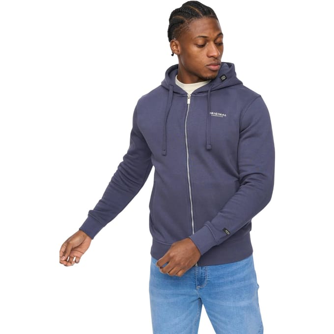 Crosshatch Heren Allmoor Thru Volledige Rits Hoodie (Navy)