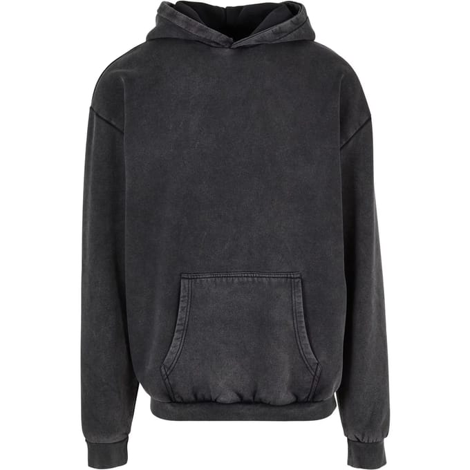Urban Classics - Acid Washed Hoodie/trui - S - Zwart