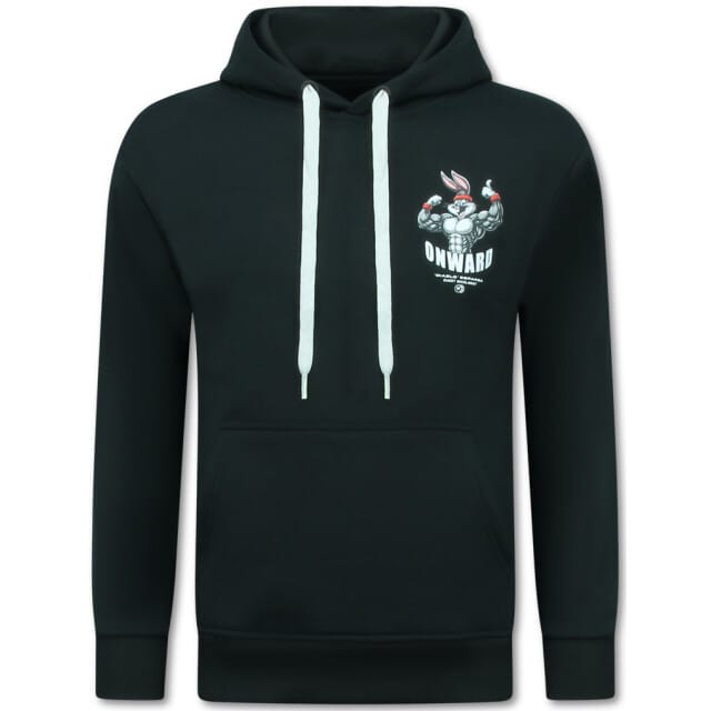 Oversized Hoodie Heren met Capuchon - Onwards Dreams - Dik Geweven - 5972 - Zwart