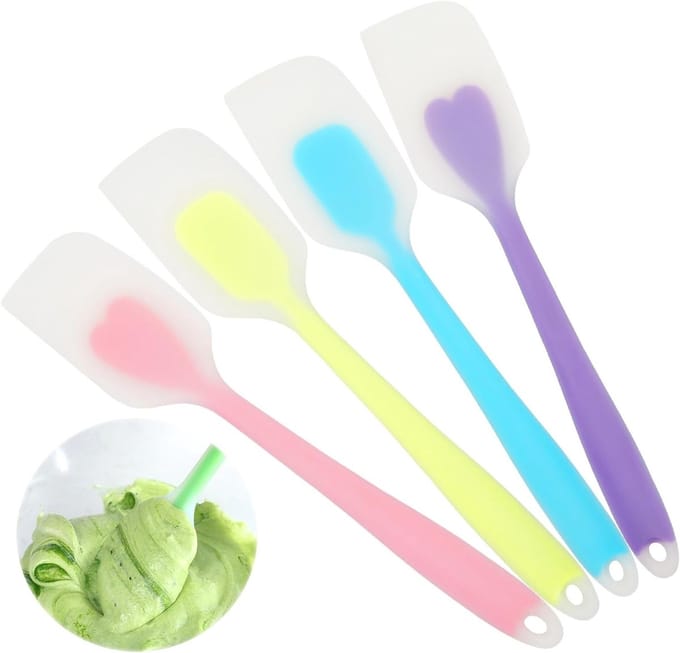 Set van 4 Siliconen Deegschrapers, Hittebestendig voor Bakken, Koken en Keukenaccessoires