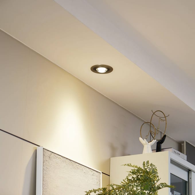 Lindby inbouwlamp Jyla, mat nikkel, Ø 13 cm, GX53