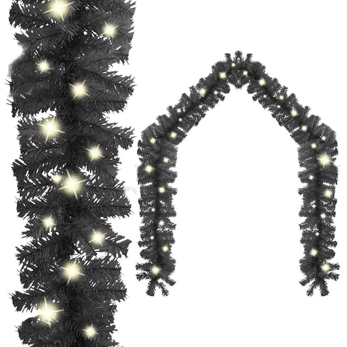 vidaXL - Kerstslinger - met - LED-lampjes - 10 - m - zwart