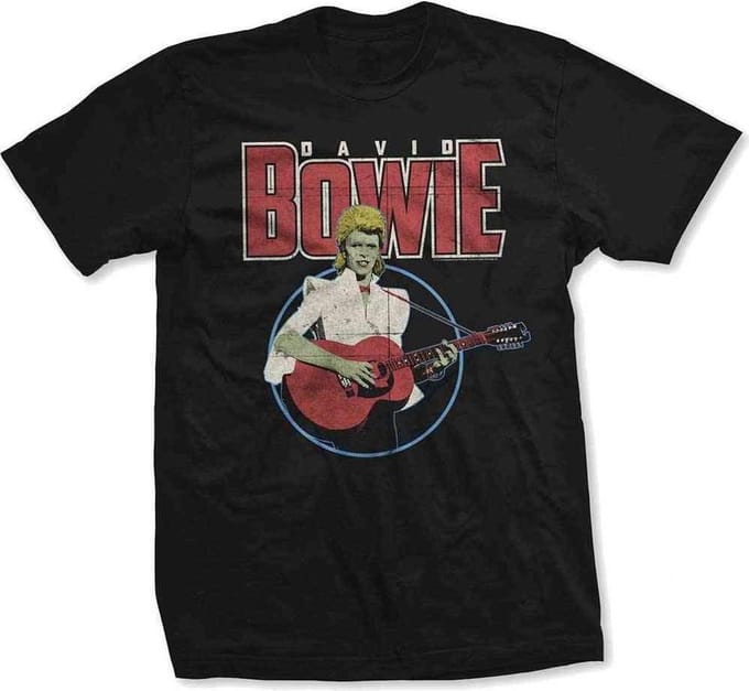 David Bowie - Acoustic Bootleg Heren T-shirt - L - Zwart