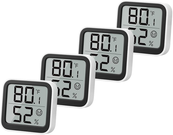 Mini Hygrometer en Kamertemperatuurmeter met Gezichtssymbool - Luchtvochtigheidsmeter voor Binnen