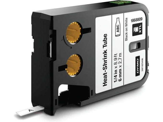 DYMO 1868809 XTL tape krimpkous zwart op wit 6mm (origineel)