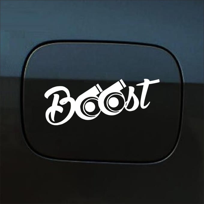 Bumpersticker - Boost - 6,3 X 19 - Wit