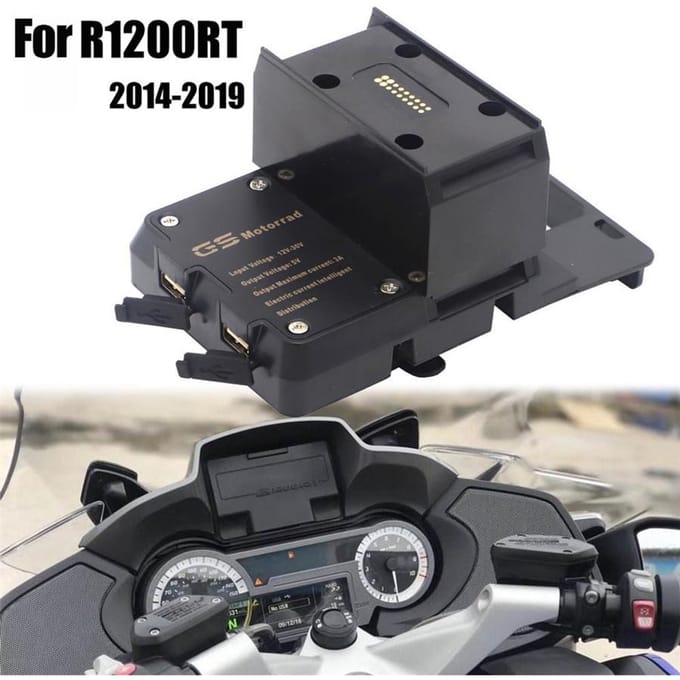 Support de téléphone de navigation pour moto BMW R 1200 RT, support de téléphone, chargement USB, support pour BMW R1200RT 2014-2019 black