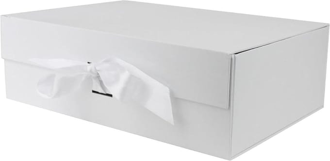 Luxe Geschenkdozen - Verhuisdozen Cadeaubox - Cadeaus Presenteren - Magnetische Sluiting Lint - 335 x 26 x 155 cm - Wit