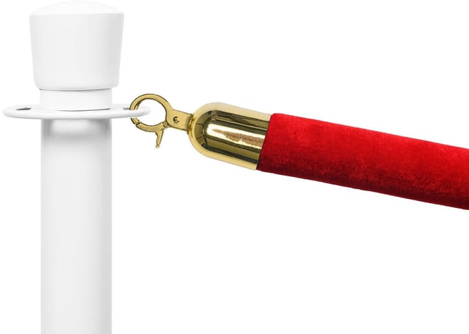 Afzetkoord Velours Luxe | Rood - Messing sluiting