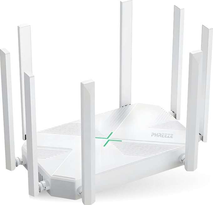 Phreeze 4K Router - Wifi Versterker - 300 Meter Bereik - Dual Band - 1200 MBPs - Wi-Fi Repeater - Access Point - Wit