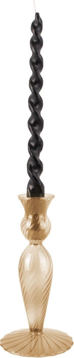 Candle holder Swirl - Sand Brown - 17cm
