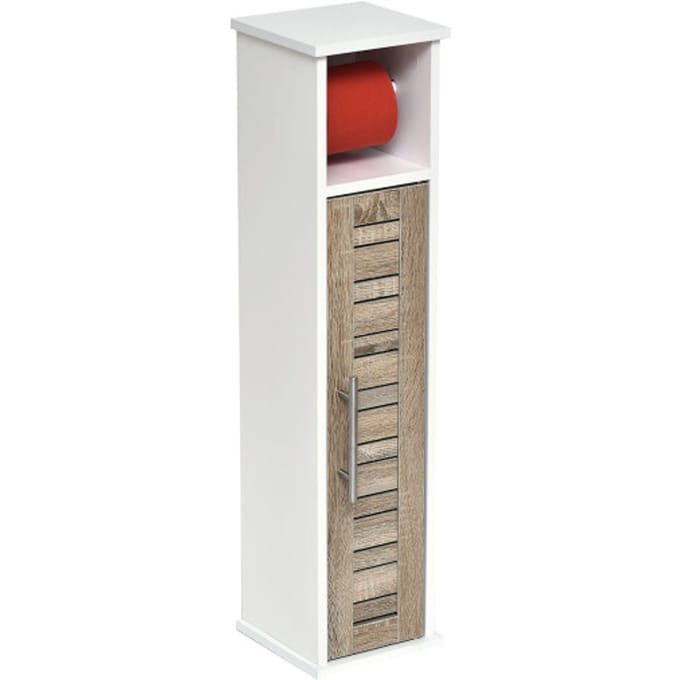 Toiletrolhouder met toiletroldispenser Stockholm - 18x18x75 cm - Bruin